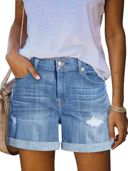 PINKMARCO Women Ripped Denim Jean Shorts High Waisted Casual Summer Folded Hem Short Jeans with Pockets Now $20.99

#LTKSeasonal #LTKsalealert #LTKunder50