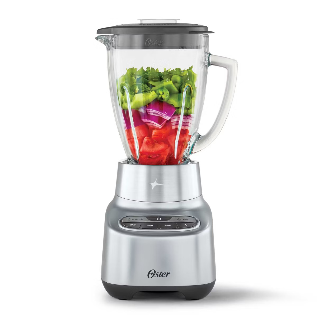 Oster 2-in-1 One Touch Blender - Stainless Steel: Glass Jar, 6 Speeds, Smoothies, Ice Crush, Dish... | Target