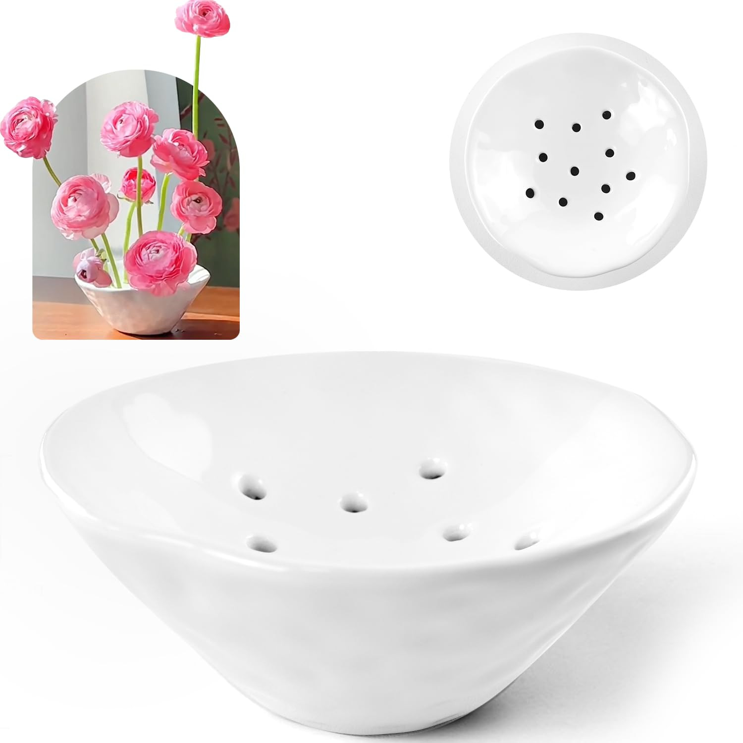 Flower Frogs Ceramic Vase Bowl Japanese Floral Arrangement Holder Ikebana Pin Shaper Plant Suppli... | Amazon (US)