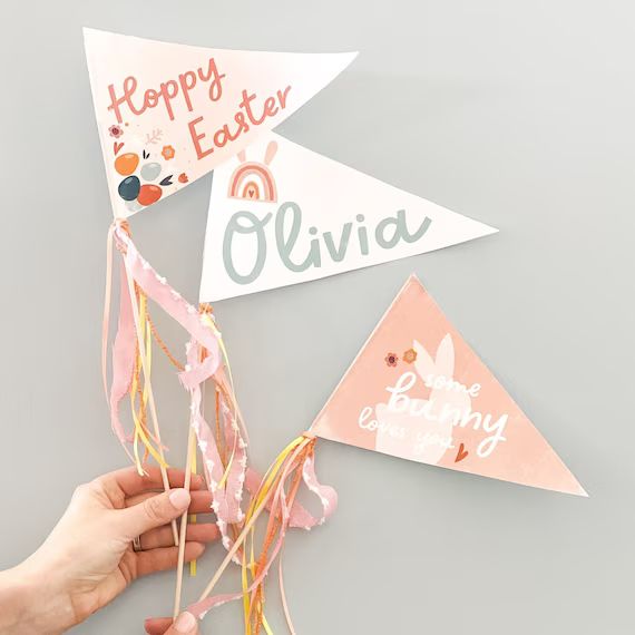 Easter pennant printable, Easter tag, banner flag | Etsy (US)