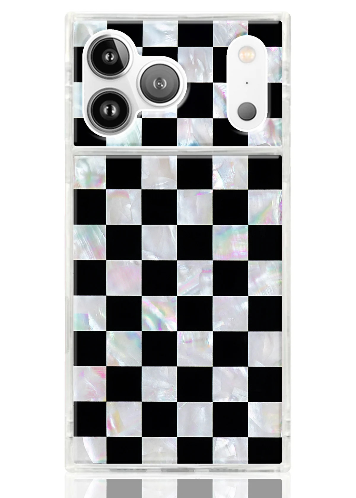 SQUARE® Checkered Mother of Pearl iPhone Case | FLAUNT