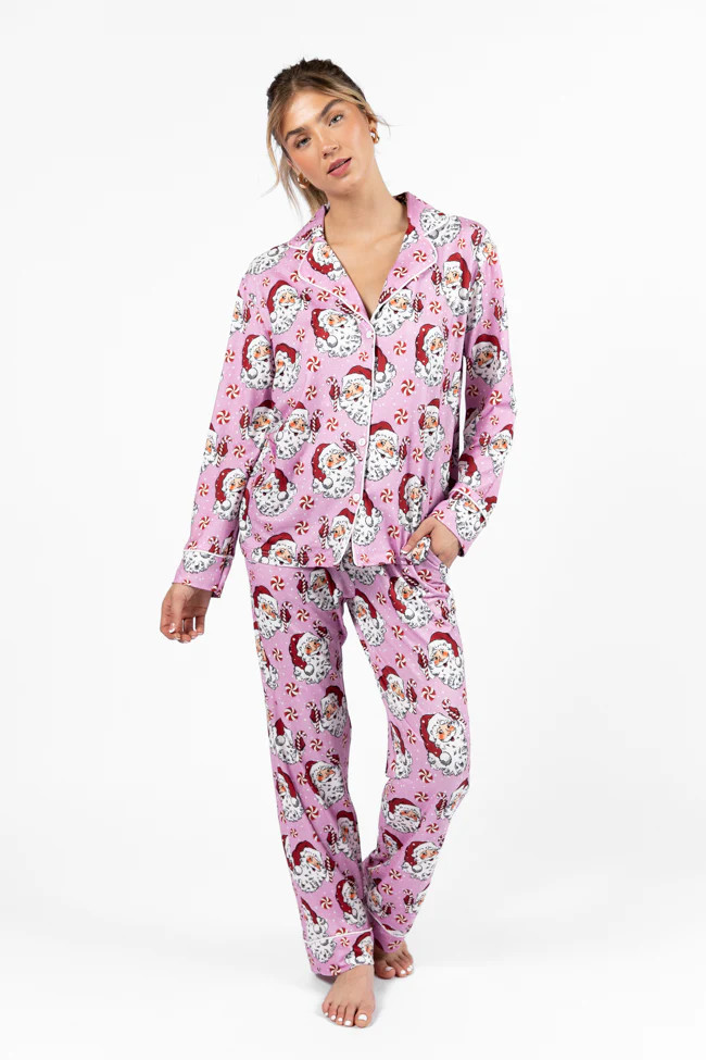 On A Cloud Pink Santa Pajama Set DOORBUSTER | Pink Lily