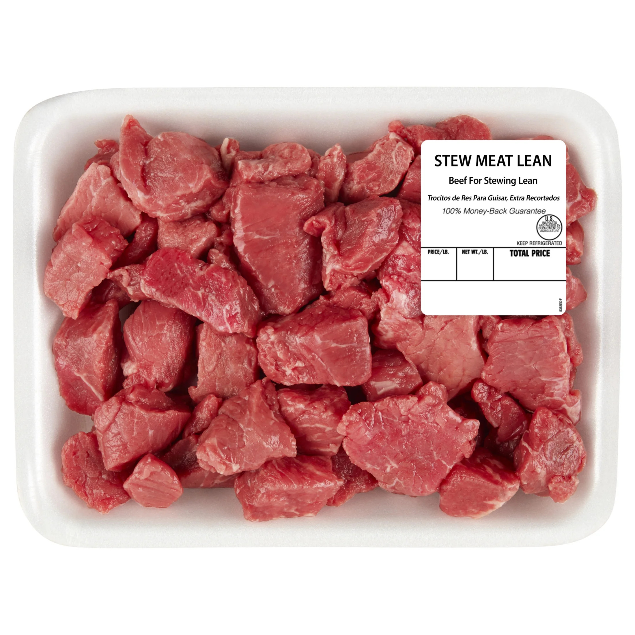 Lean Beef Stew Meat, Tray, Fresh, 0.75 - 1.25 lb | Walmart (US)