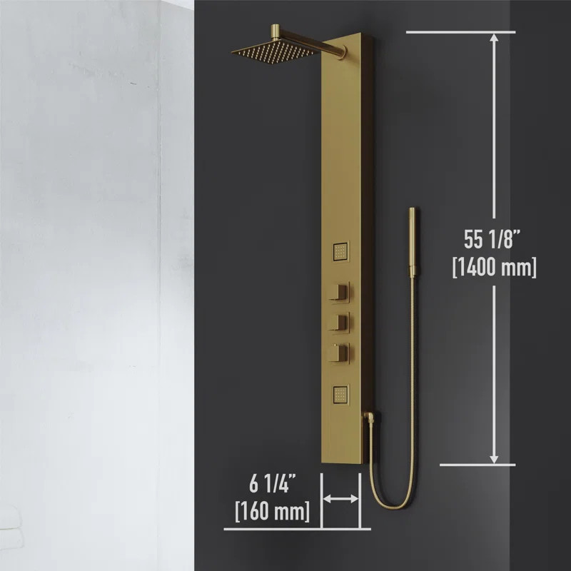 VG08012MG Rector 55.13" Shower Panel with Fixed Head | Wayfair North America