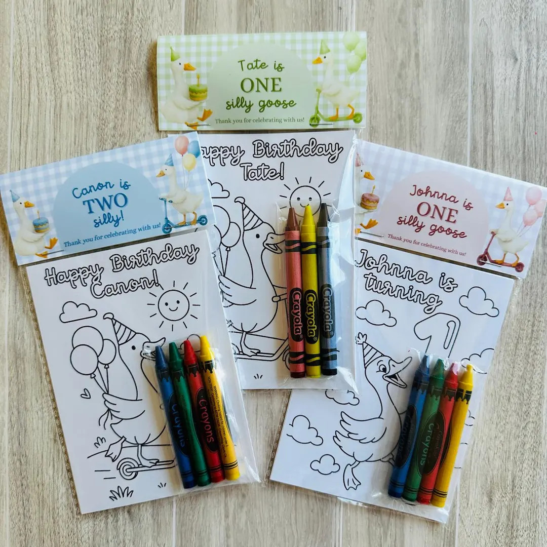 One Silly Goose Party Favor With Crayons, Silly Goose Coloring Pages, Silly Goose Goodie Bag, One... | Etsy (US)