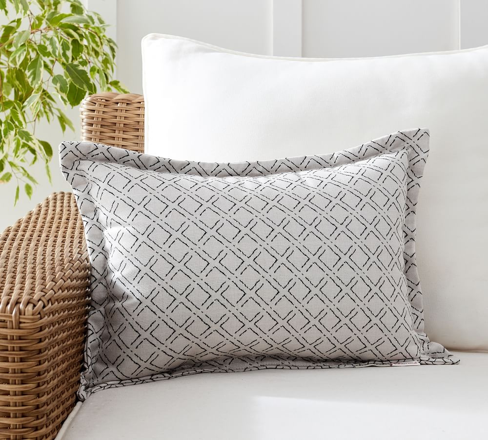 Sunbrella® Diamond Reversible Indoor/Outdoor Lumbar Pillow | Pottery Barn (US)