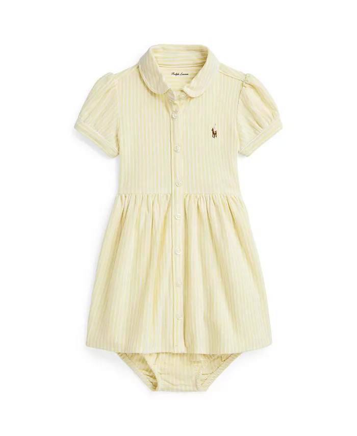 Polo Ralph Lauren Baby Girls Striped Knit Oxford Shirtdress - Macy's | Macy's