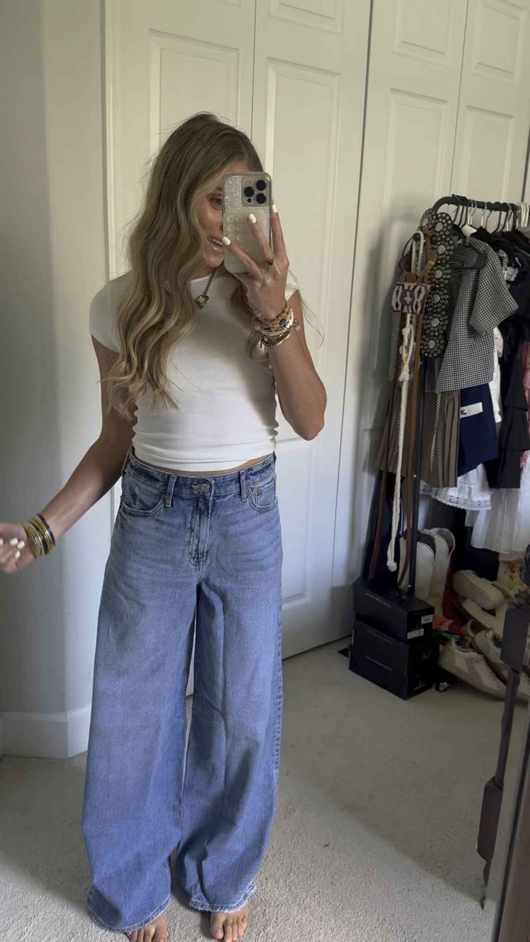 The Puddle Jean trend is all over my FYP and wide leg baggy fit denim are here to stay for Fall 2024! I wear the size 0 regular in all of American Eagle. The ones I ordered: AE Dreamy Drape Stretch Super High-Waisted Baggy Wide-Leg Ripped Jean in deep sea blue; AE Dreamy Drape Stretch Baggy Ultra Wide-Leg Super High-Waisted Ripped Jean in light destroy wash; AE Strigid Super High-Waisted Ultra Wide-Leg Jean
in tinted medium; AE Strigid Low-Rise Baggy Flare Ripped Jean in shattered breeze. All worn with the AE Hey Baby Ribbed T-Shirt
in white. #AEpartner #AEjeans @americaneagle American Eagle. American Eagle outfitters. Fall fashion. Winter fashion. Denim. Jeans. Wide leg baggy jeans. Loungewear.  #outfit #ootd #outfitoftheday #outfitofthenight #outfitvideo #coldweatheroutfits #nightoutoutfit #whatiwore #style #outfitinspo #outfitideas

#LTKSaleAlert #LTKFindsUnder50 #LTKVideo