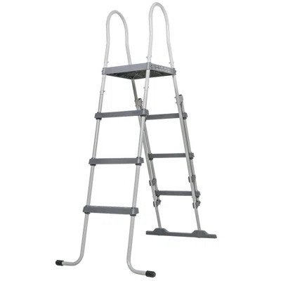 70" Above Ground Swimming Pool Ladder, A-Frame Deck Ladder with Top Platform, Non-Slip Steps & Rounded Handrails, Fits 48" Pool Wall Height | Wayfair North America