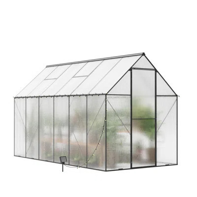 6x12 Greenhouse For Garden, Backyard With Adjustable Ventilation & Lockable Hinged Door Kits Plant Grow Lights, Good Insulation | Wayfair North America