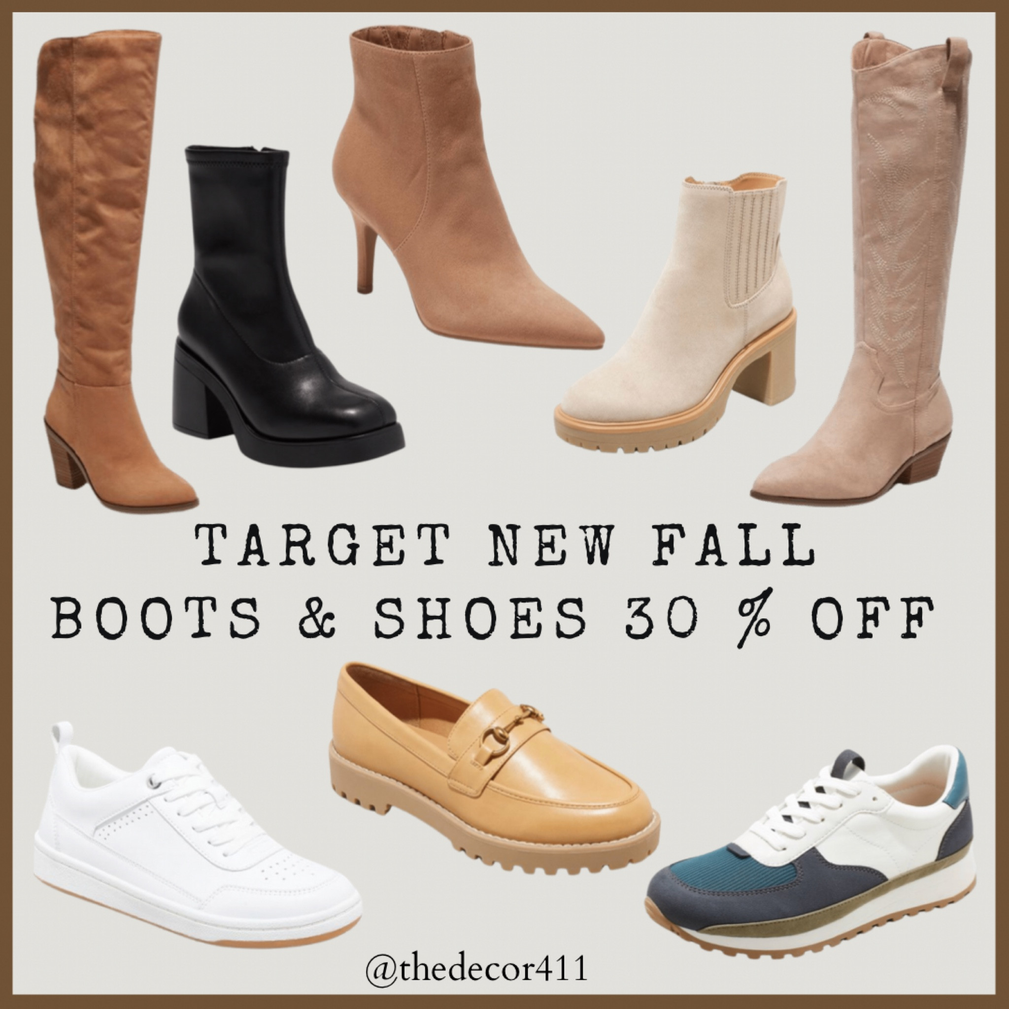 Target new shoes and boots arrivals 30 % off!
Fall shoes, fall boots, booties, sneakers, loafers, Chelsea boot

#LTKshoecrush #LTKSeasonal #LTKsalealert