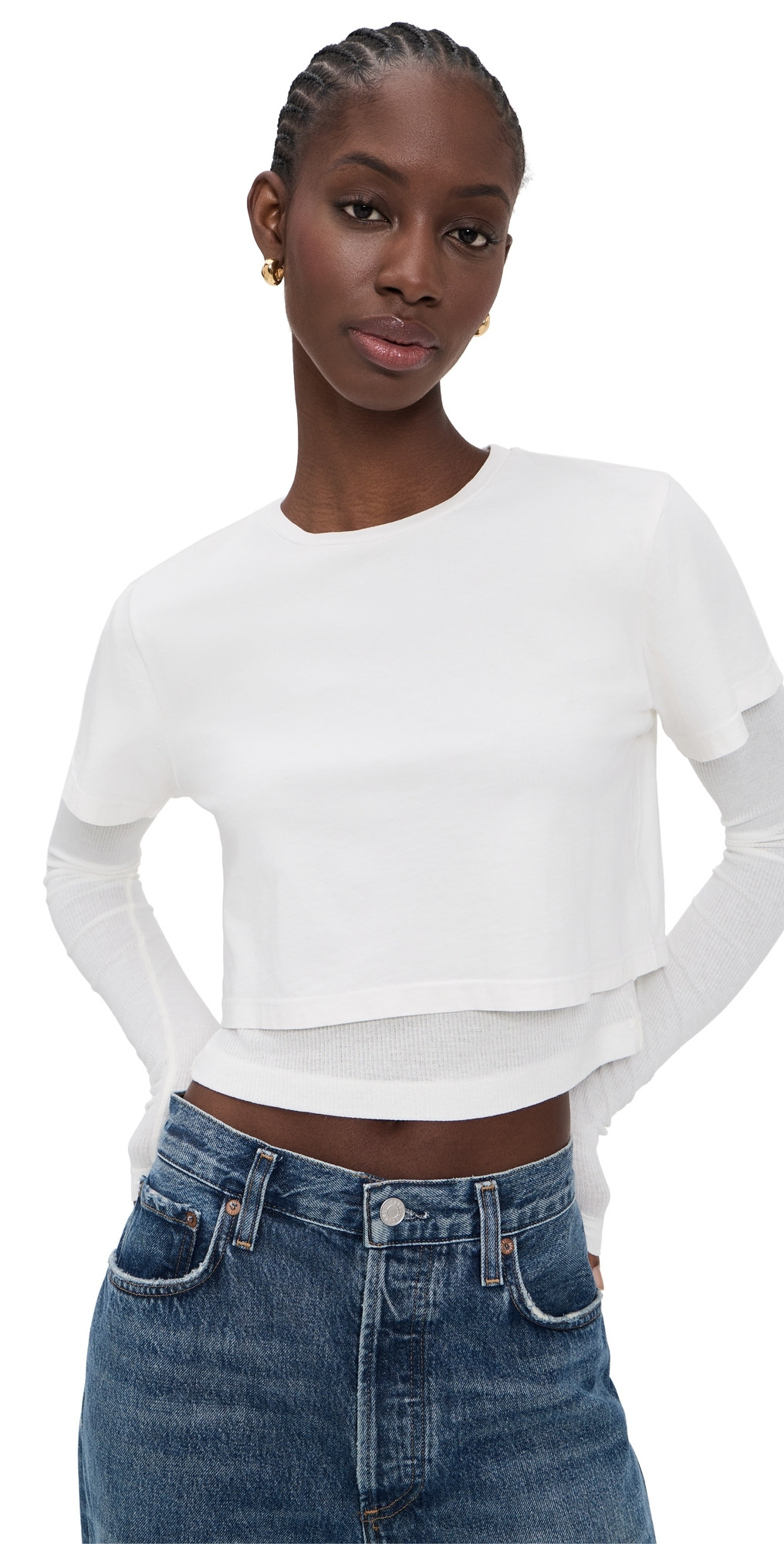 AGOLDE Romily Tee White Ash S | Shopbop