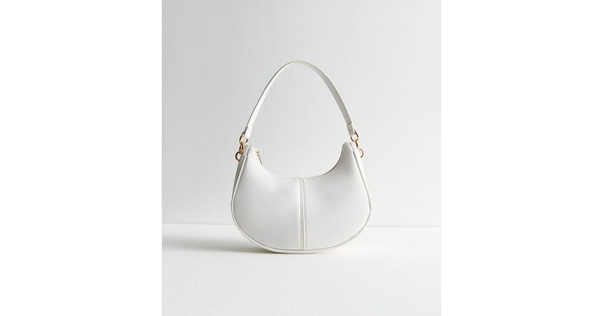 White Leather-Look Scoop Shoulder Bag | New Look | New Look (UK)