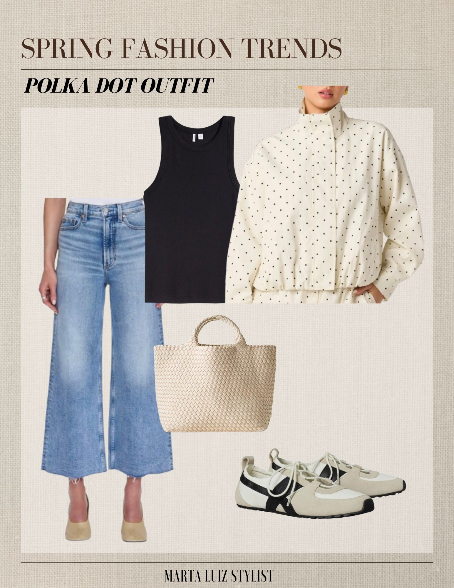 Spring trend outfit | Polka Dot bomber jacket 
Elevated casual spring outfit 

#LTKSeasonal