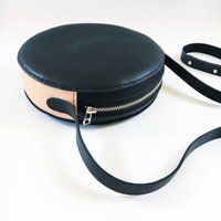 Leather Circle Bag, Round Bag, Black Leather Bag, Crossbody Bag, Leather Handbag | Etsy (US)