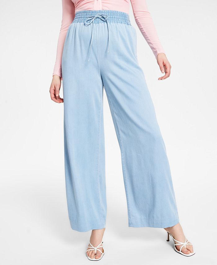 Women's Smocked-Waist Wide-Leg Pants, Created for Macy's | Macys (US)
