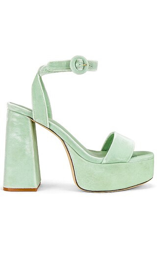 Dolly Sandal in Velvet Mist Green | Revolve Clothing (Global)