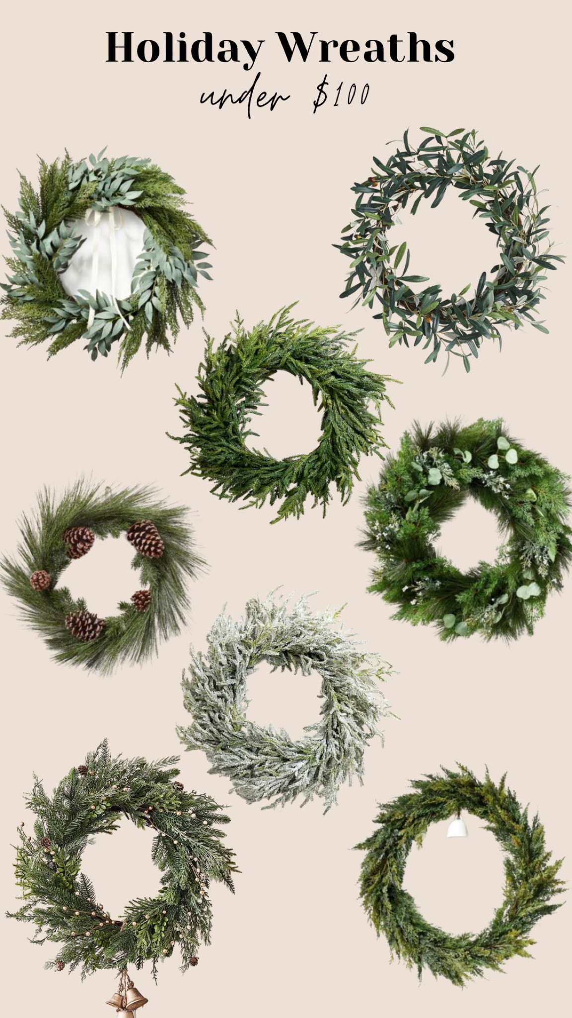 Holiday wreaths under $100! 

#LTKhome #LTKSeasonal #LTKHoliday