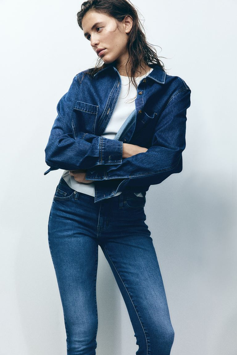 Skinny Regular Ankle Jeans - Regular waist - Ankle-length - Denim blue - Ladies | H&M US | H&M (US + CA)