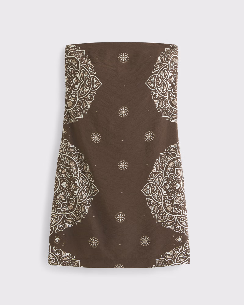 Abercrombie & Fitch Women's The A&F Scarlett Strapless Skort in Brown Pattern - Size L | Abercrombie & Fitch (US)