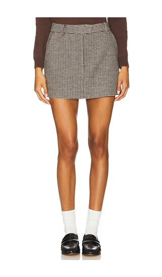 Joe's Jeans Chloe Tailored Mini Skirt in Chocolate. - size 10 | Revolve Clothing (Global)