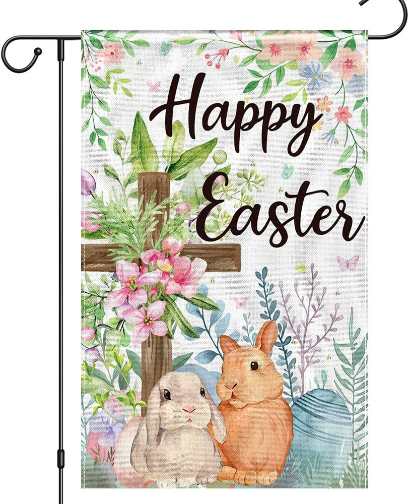 OHOME Easter Decorations - Happy Easter Garden Flag | Easter Party Decorations for Indoor Outdoor... | Amazon (US)