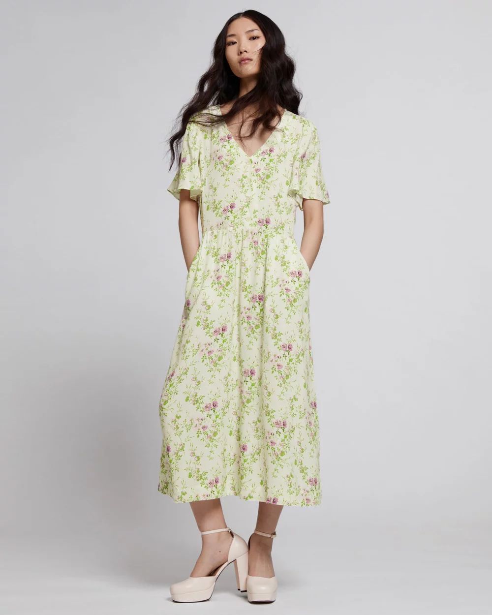Flutter Sleeve Midi Dress | THE ICONIC (AU & NZ)