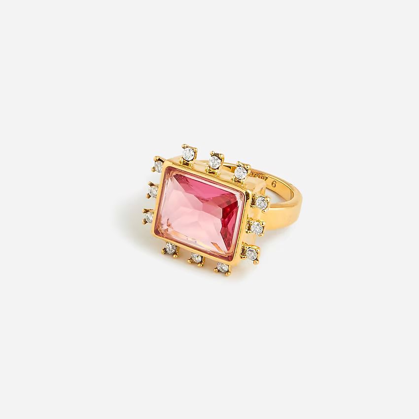 Square crystal cocktail ring | J.Crew US
