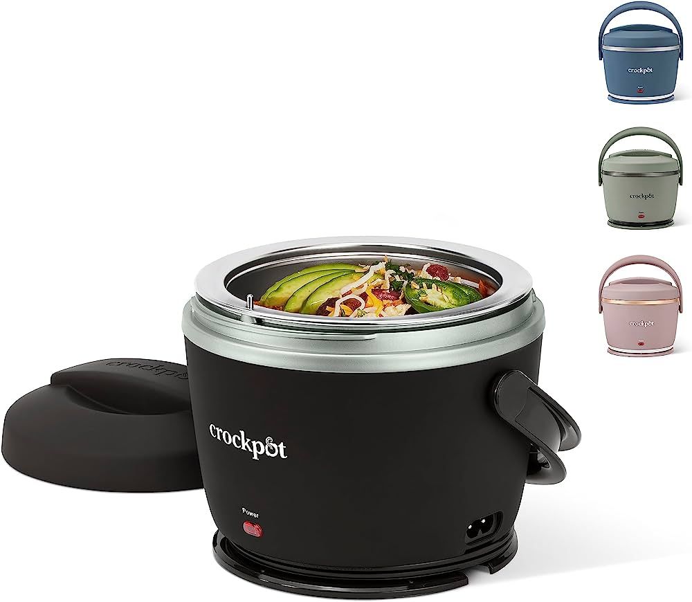 Crockpot Electric Lunch Box, Portable Food Warmer for On-the-Go, 20-Ounce, Black Licorice | Amazon (US)