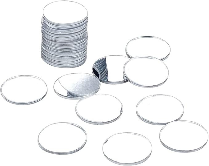 DARENYI 20Pcs Round Glass Mirror Tiles, 1.18 inch Small Circle Mirror Sheet Self Adhesive Mirror ... | Amazon (US)