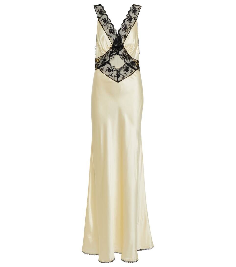 Willa lace-trimmed silk gown | Mytheresa (US/CA)