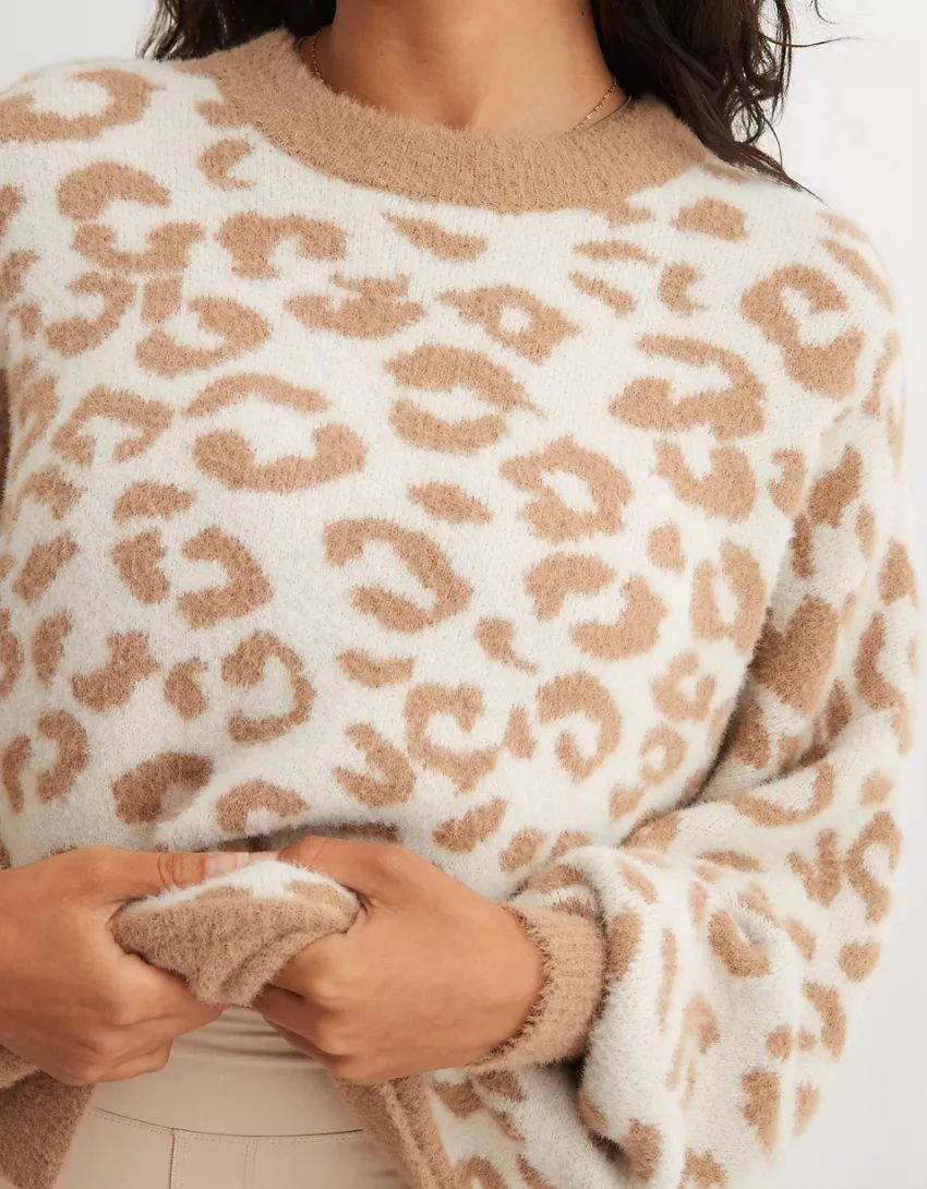 Aerie Leopard Buttercream Sweater | Aerie