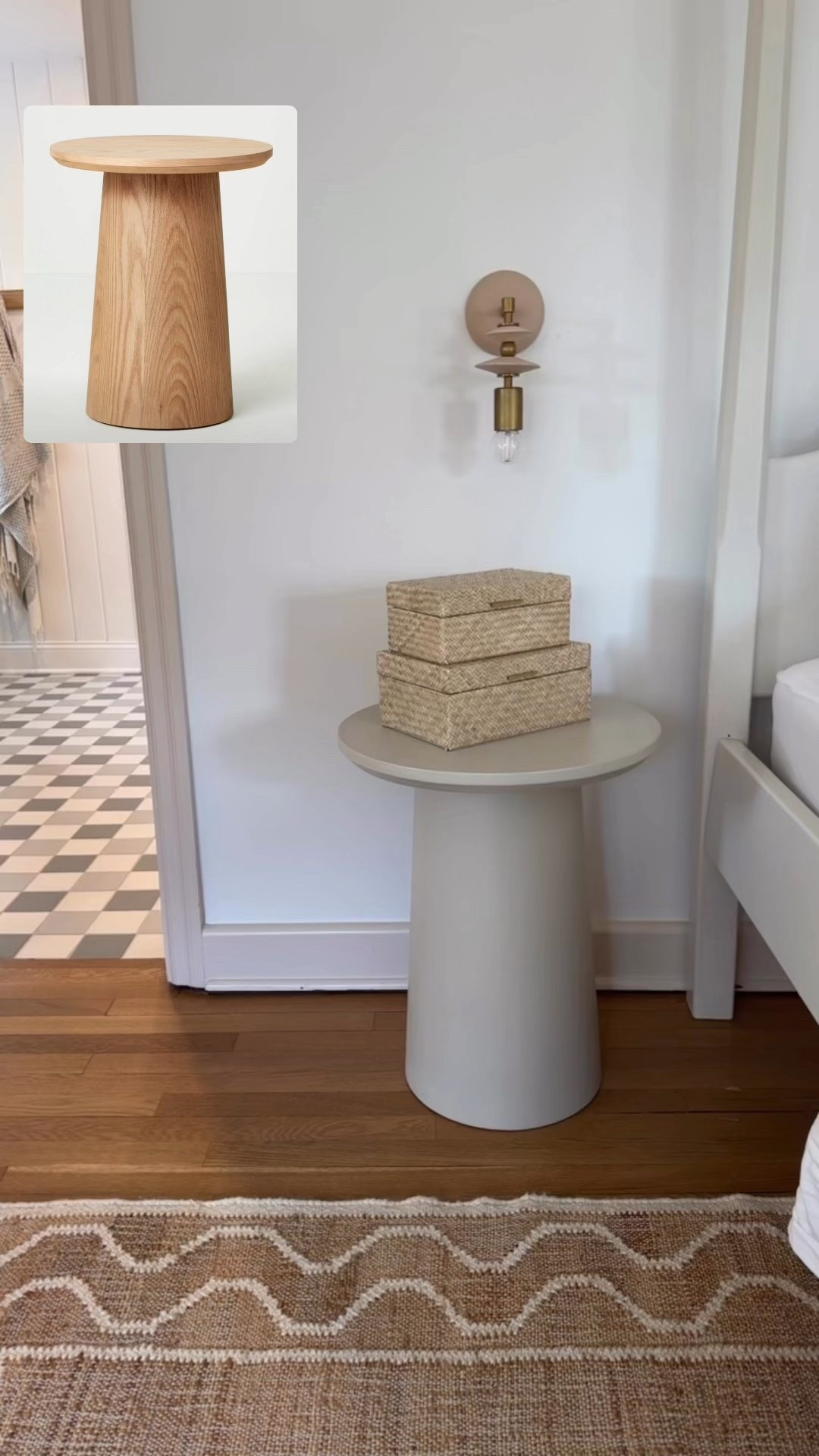 painted these side tables as an affordable nightstand option for my daughter’s room. they’re painted in f&b dropcloth. 

steps i took to paint:
1. lightly sand
2. tack cloth to get all dust off
3. shellac based primer
4. lightly sand again and tack cloth
5. paint 2 coats dropcloth 

#LTKHome #LTKFindsUnder100