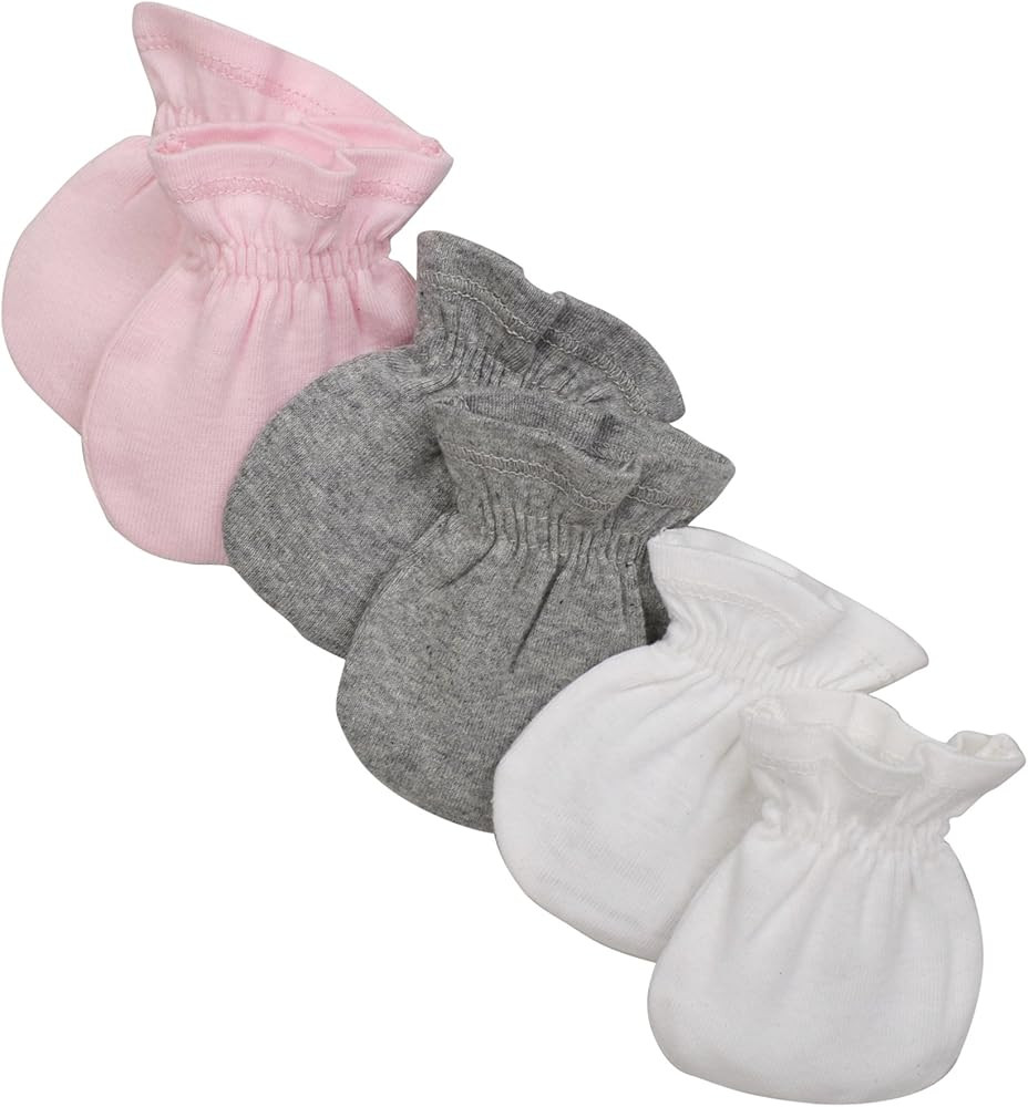 Burt's Bees Baby Baby Girls' Mittens, No-Scratch Mitts, 100% Organic Cotton, Set of 3 | Amazon (US)
