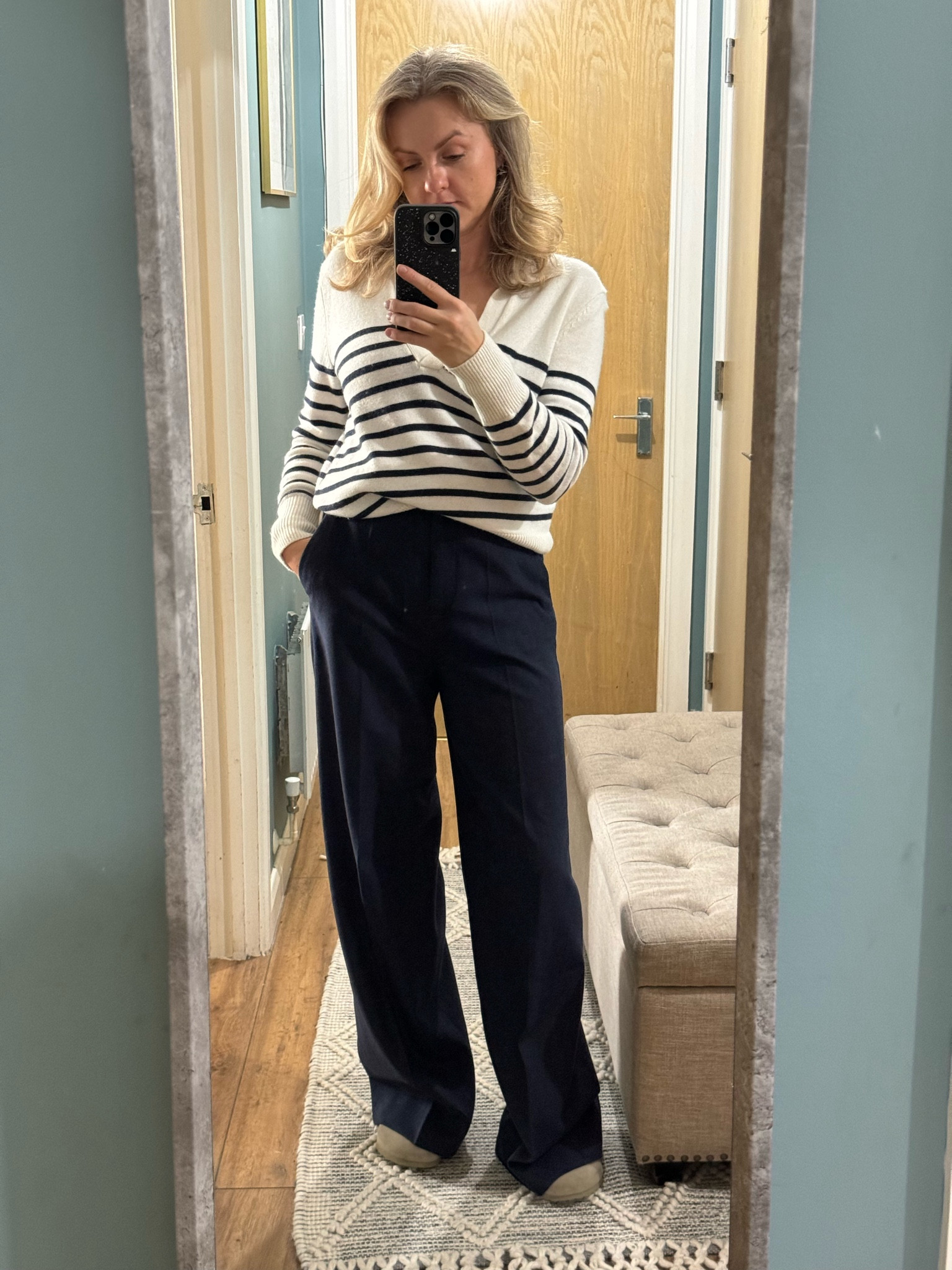 One of the second hand shopping inspirations. #wooltrousers #widelegtrousers

#LTKstyletip #LTKover40 #LTKSeasonal