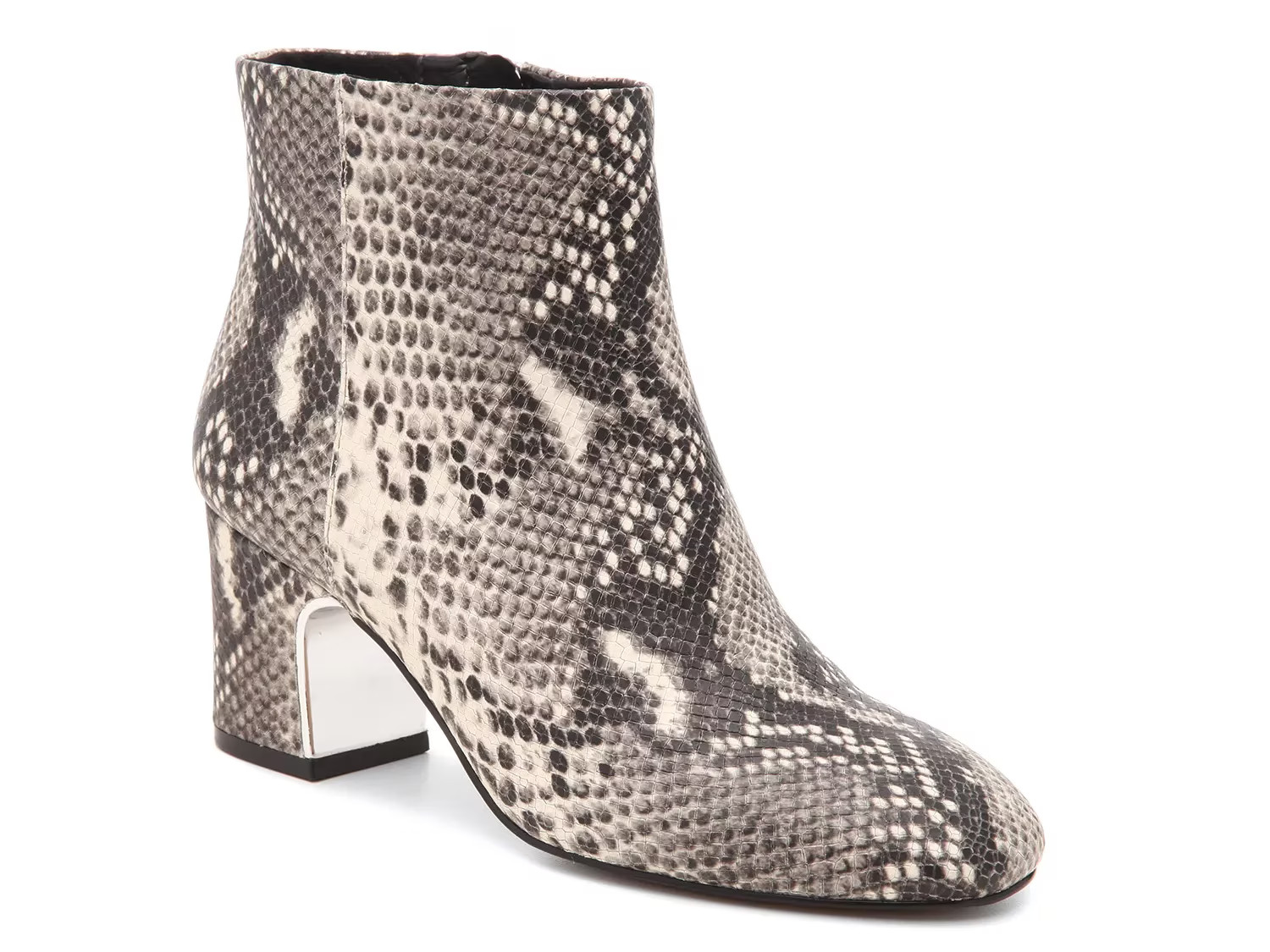 Essex Lane Gabriella Bootie - Women's - Black/White Snake Print - Block Bootie | DSW