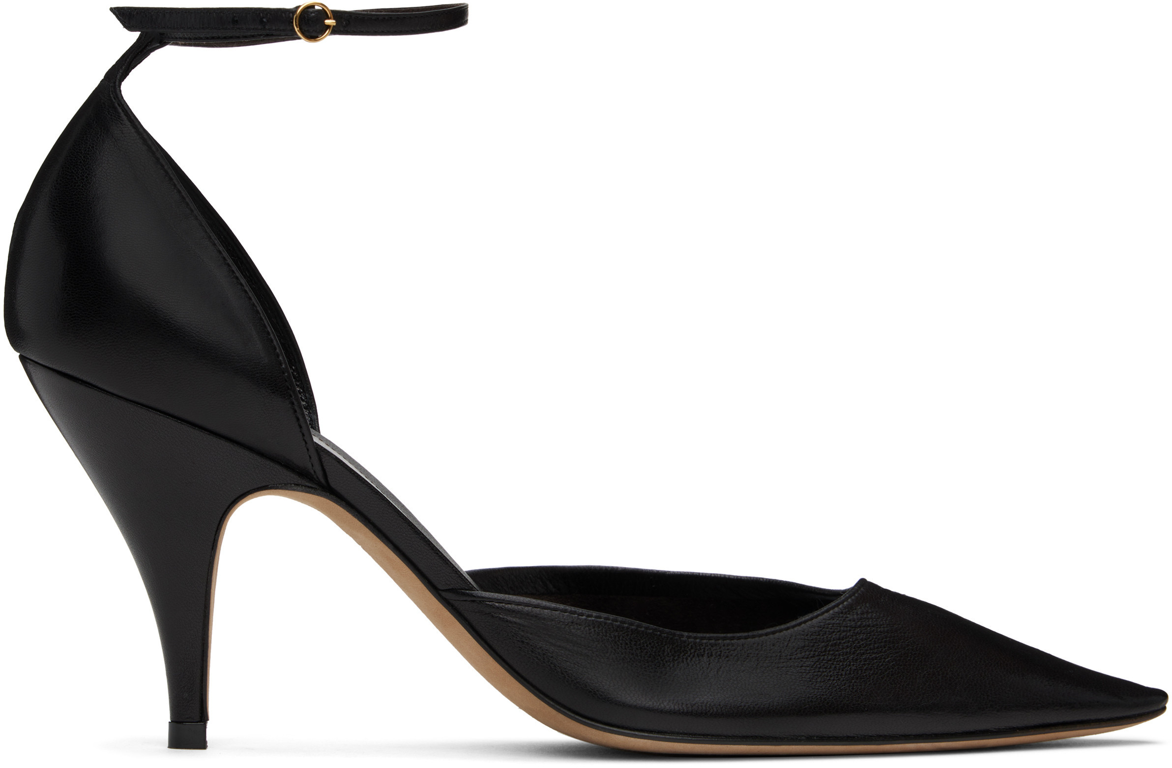 The Row Black Liisa D'Orsay Heels | SSENSE