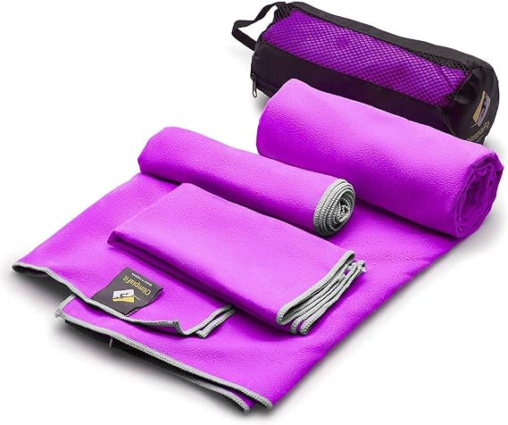 OlimpiaFit Quick Dry Towel - 3 Size Pack of Lightweight Microfiber Travel Towels w/Bag - Fast Dry... | Amazon (US)
