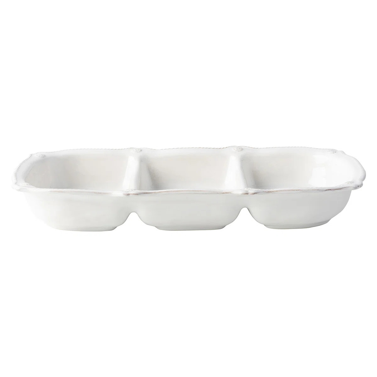 Berry & Thread 14" Triple Section Server - Whitewash | Wayfair North America