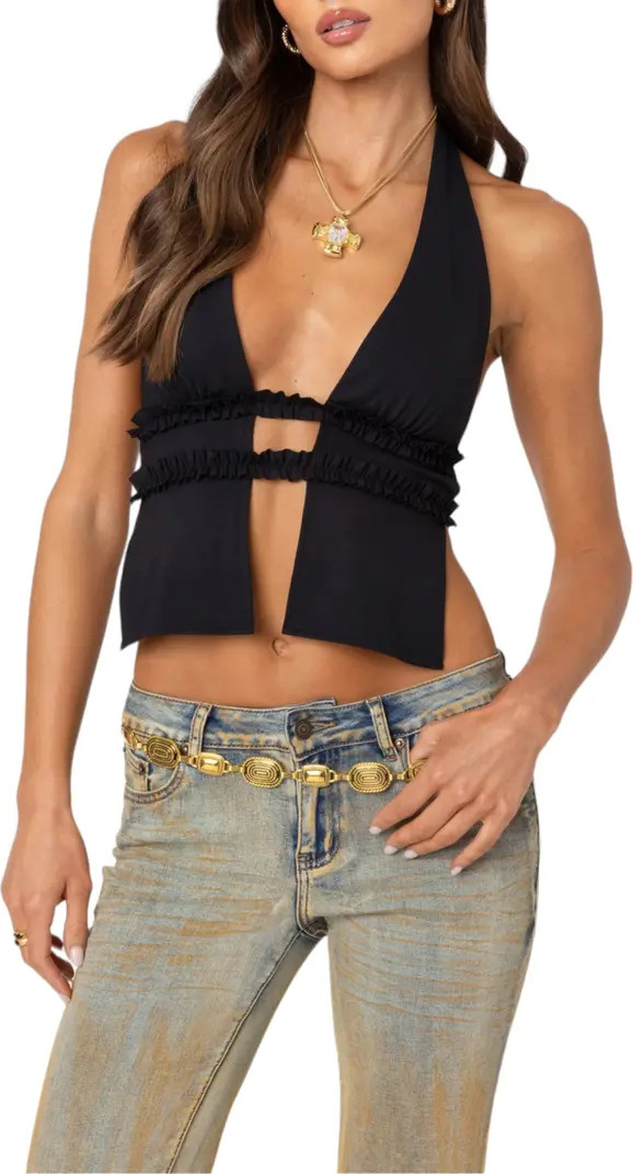 Luma Split Front Open Back Halter Top | Nordstrom