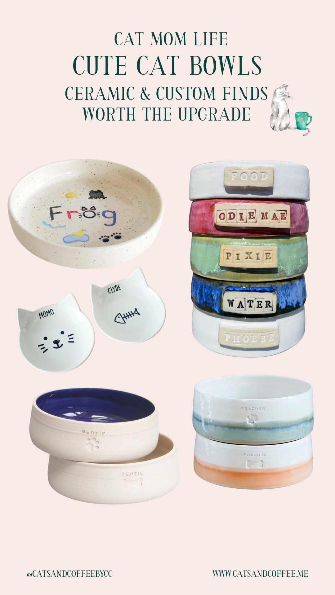 Cute cat bowls that are as functional as they are pretty. From custom personalized Etsy finds to ceramic options worth showing off, these are the feeding station upgrades your cat mom heart needs. Follow for more cat mom life and cozy home finds!
 

 #LTKstorytime #LTKfoodie #LTKHome