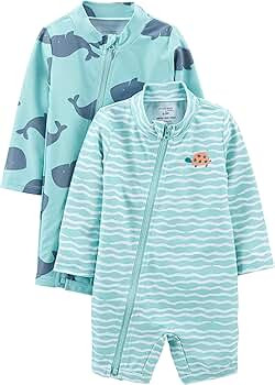Simple Joys by Carter's Toddlers and Baby Boys' 1-Piece Zip Rashguards, Pack of 2 | Amazon (US)