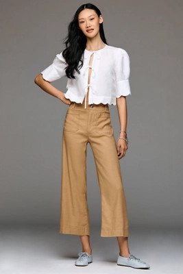 Colette European Linen Stretch Wide Leg Pants | Anthropologie (US)