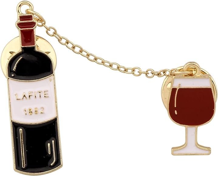 HOLLP Red Wine Coffee Beer Pin Personalized Wine Pendant Badge Wine Cheers Gift for Lover Girlfri... | Amazon (US)