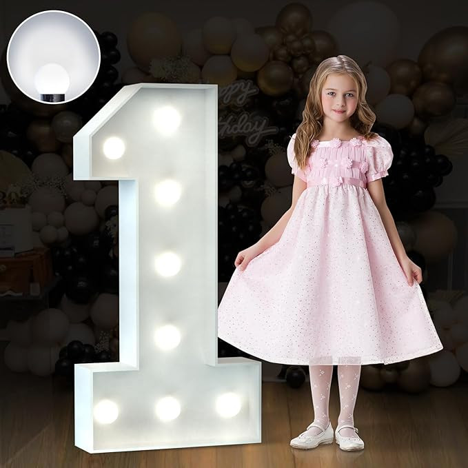 imprsv 3FT Marquee Numbers, Light Up Numbers, Marquee Numbers 1, Cool White Light Up Numbers for ... | Amazon (US)