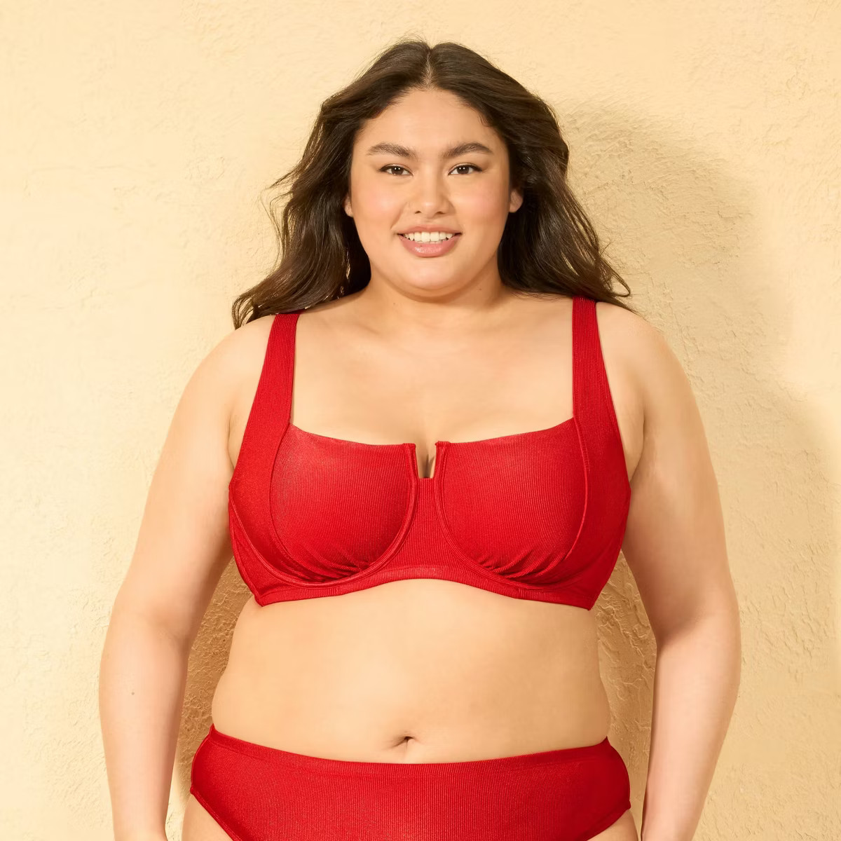 Women's Shiny Ribbed Underwire Bikini Top - Wild Fable™ | Target