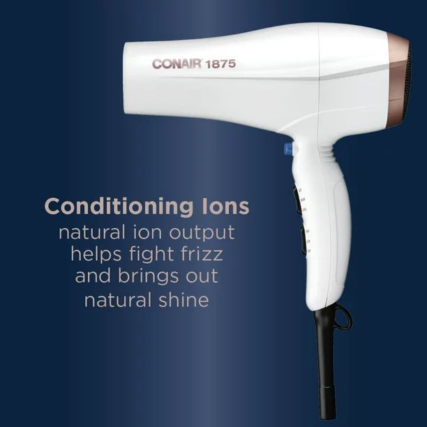 Conair Double Ceramic Technology Hair Dryer with Concentrator, 1875 Watts, Metallic | Walmart (US)
