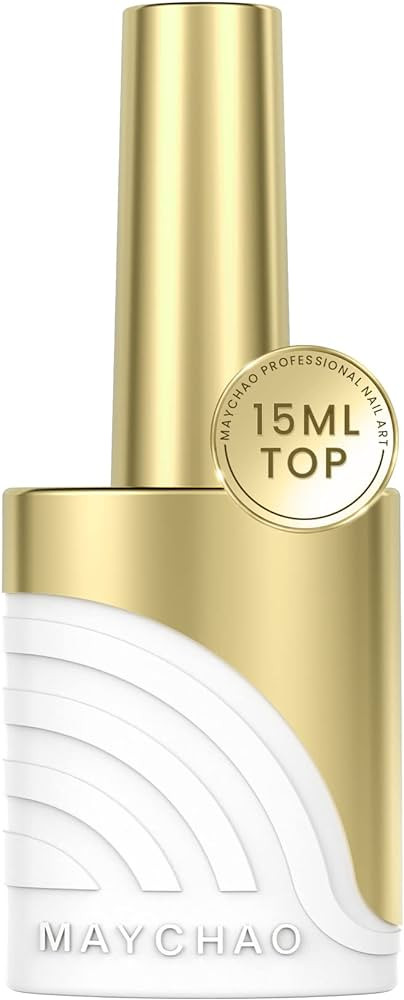 MAYCHAO Glossy Gel Top Coat, 15ml Gel No Wipe Glossy Top Coat Soak Off Nail Lamp Gel Nail Polish ... | Amazon (US)