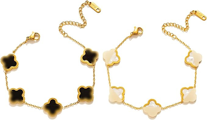 haar Lucky Clover Sets 18k Gold-plated Clover Bracelet Earring Necklace Pendant Ring for Women Cu... | Amazon (US)