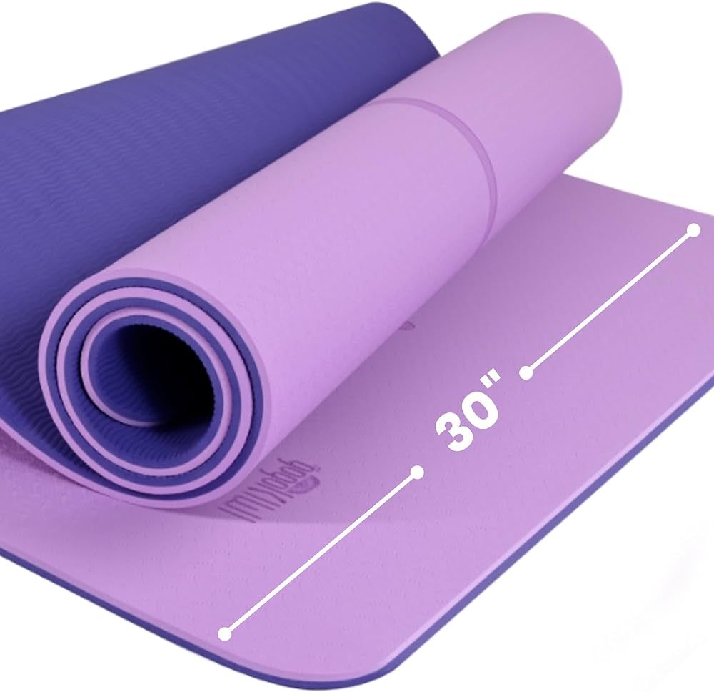 Thick Yoga Mat 2/5" Thick w/Carrying Strap (72“L x 30"W) for Men & Women - Non Slip Extra Wide ... | Amazon (US)